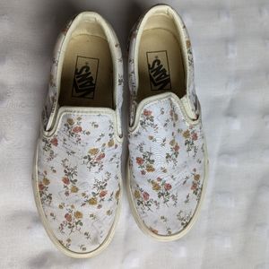 Vans slip ons flowers roses size 7